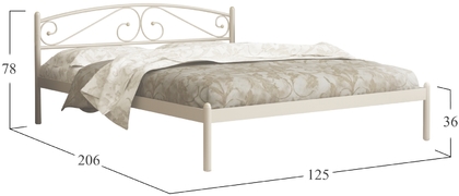 Кровать Оптима 120х200 Белая/Металлическое основание